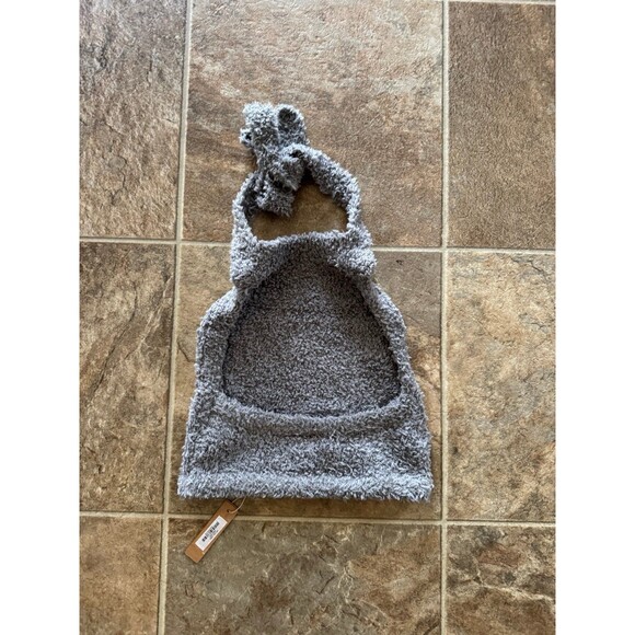 Skims Cozy Knit Halter Bra Top Smoke Size S/M - Picture 6 of 10